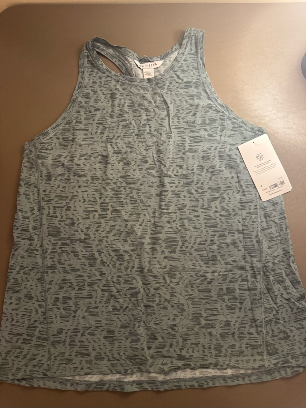 Athleta Blue Gray Abstract Racerback Tank